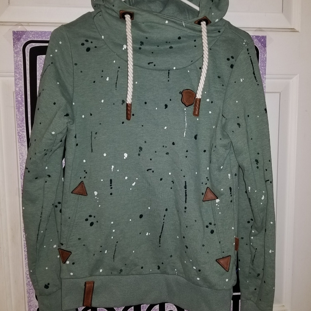 Naketano Green Paint Splatter Hoodie M